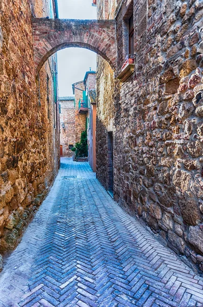 Ruas Cênicas Medievais Cidade Pienza Província Siena Toscana Itália — Fotografia de Stock