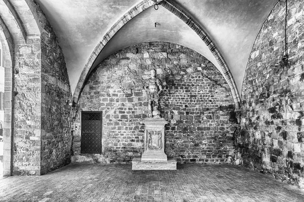 Courtyard Medieval Palazzo Dei Priori One Main Landmarks Montalcino Province — Stock Photo, Image