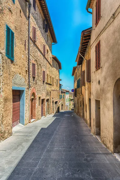 Siena Toskana Talya Nın Montalcino Ilindeki Ortaçağ Manzaralı Sokaklar — Stok fotoğraf