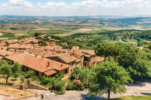 Vacker Utsikt Över Staden Montalcino Provinsen Siena Toscana Italien — Stockfoto