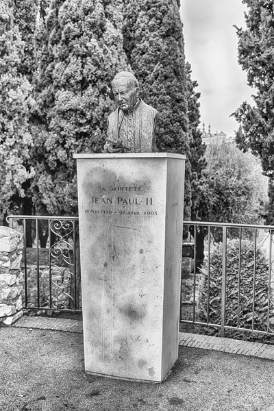 Papa John Paul Bronz Büstü Nice Cote Azur Fransa Daki — Stok fotoğraf