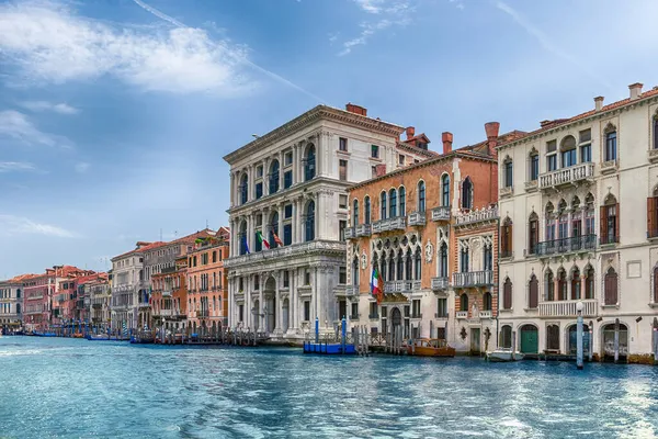 Architettura Scenografica Lungo Canal Grande Nel Quartiere San Marco Venezia — Foto Stock