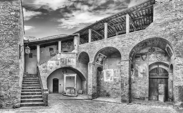 Die Mittelalterliche Architektur Von San Gimignano Einer Kultstadt Landkreis Siena — Stockfoto