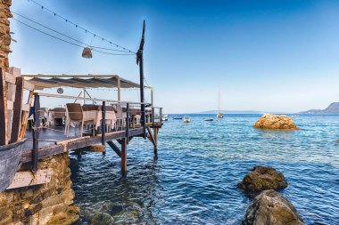 İtalya, Calabria, Scilla 'nın bir kısmı olan Chianalea' nın sahil köyündeki resim gibi sokaklar ve sokaklar