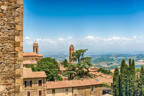 Vacker Utsikt Över Staden Montalcino Provinsen Siena Toscana Italien — Stockfoto