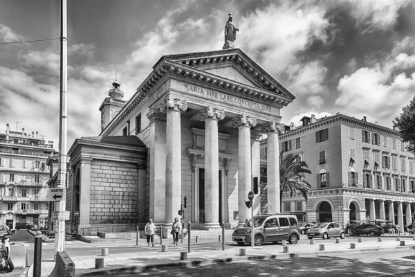 Nice Francia Agosto Facciata Della Chiesa Notre Dame Port Nizza — Foto Stock