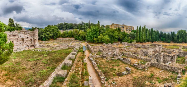 Nice Francia Agosto Antiguas Ruinas Romanas Sitio Arqueológico Cimiez Cemenelum —  Fotos de Stock