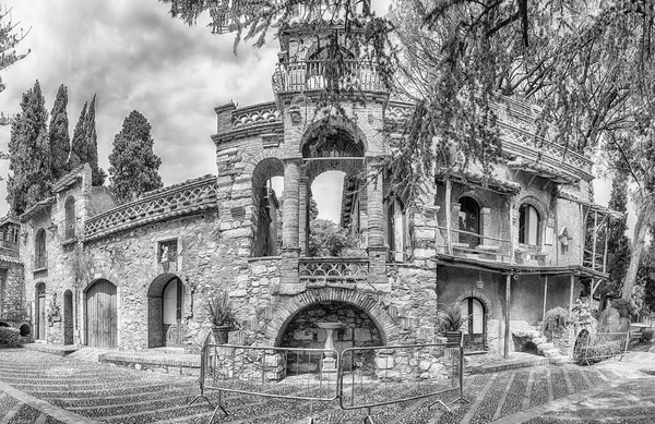 Historischer Pavillon Wunderschönen Öffentlichen Garten Einer Der Hauptstädte Von Taormina — Stockfoto