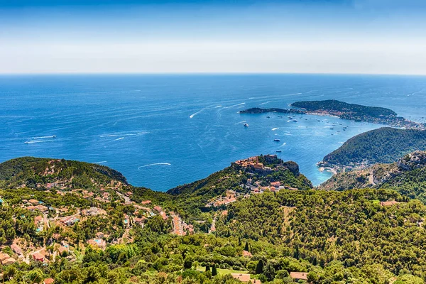 Vista Panorâmica Sobre Costa Riviera Francesa Perto Cidade Eze Emblemática — Fotografia de Stock