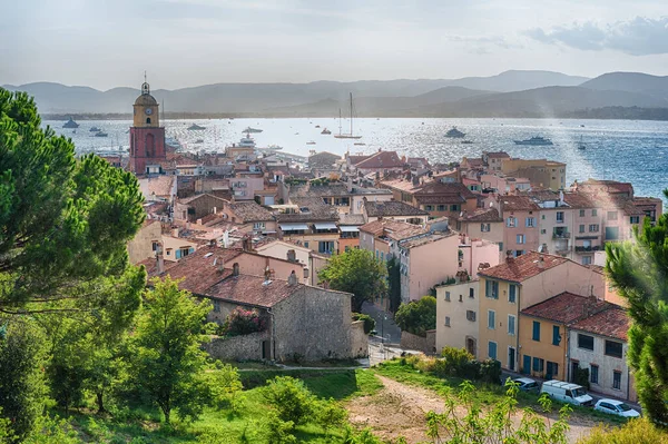 Vista Panorámica Saint Tropez Desde Castle Hill Costa Azul Francia —  Fotos de Stock