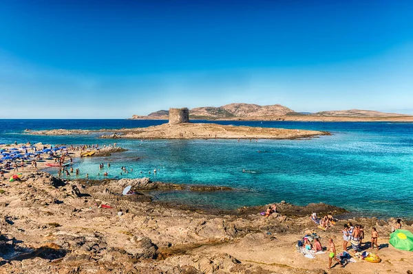Vue Panoramique Sur Plage Pelosa Des Beaux Sites Balnéaires Méditerranée — Photo