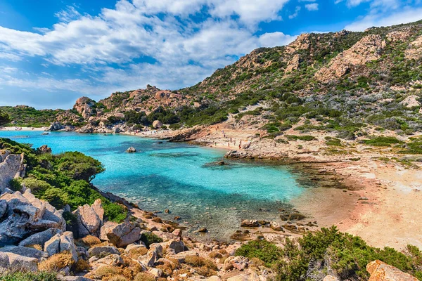 Vue Panoramique Sur Pittoresque Cala Corsara Dans Île Spargi Des — Photo