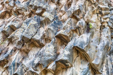 Alcantara Vadisi 'ndeki volkanik taşların dokusu. Taormina, Sicilya, İtalya yakınlarında yer almaktadır.