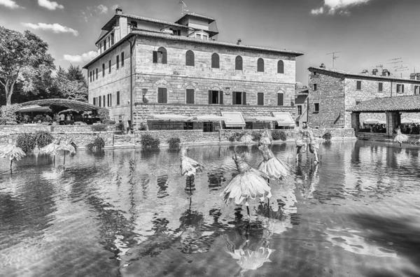 Bagno Vignoni Italia Giugno Veduta Panoramica Delle Iconiche Terme Medievali — Foto Stock