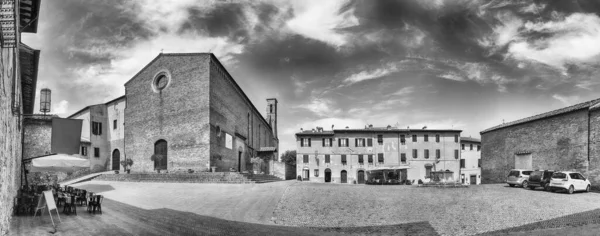 Vista Panorâmica Com Igreja Sant Agostino Marco Cidade Medieval San — Fotografia de Stock