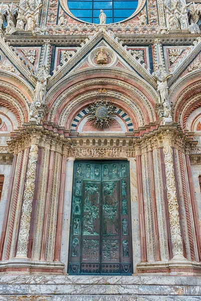 View Portal Gothic Cathedral Siena Tuscany Italy Completed 1348 Church — Stock Photo, Image