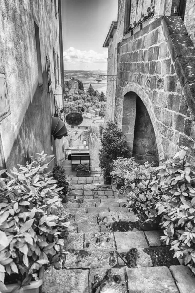Mittelalterliche Malerische Straßen Der Stadt Montalcino Provinz Siena Toskana Italien — Stockfoto