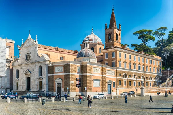 Rome Avril 2021 Basilique Santa Maria Del Popolo Bâtiment Emblématique — Photo