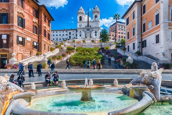Rom April 2021 Szenische Ansicht Der Piazza Spagna Des Symbolträchtigen — Stockfoto