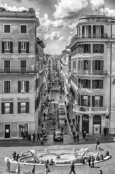 Rome April 2021 이탈리아 로마에서 방문하는 가운데 피아자 스파냐에 상징적 — 스톡 사진