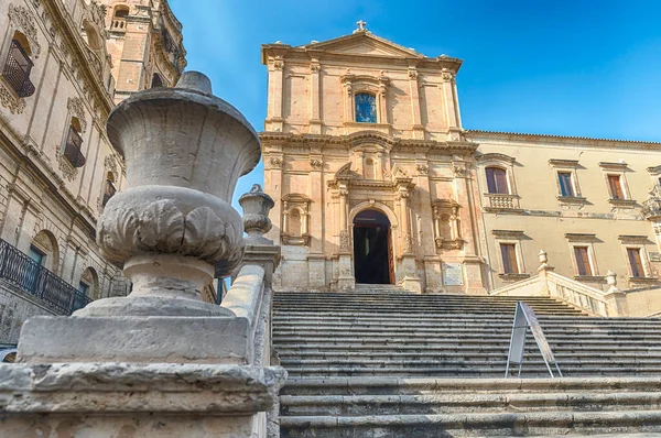 Noto Itálie Srpna 2021 Kostel Františka Assisi Kultovní Budova Historickém — Stock fotografie