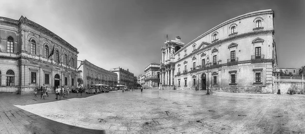 Siracusia Italia Agosto 2021 Pintoresca Plaza Catedral Isla Ortygia Siracusa — Foto de Stock