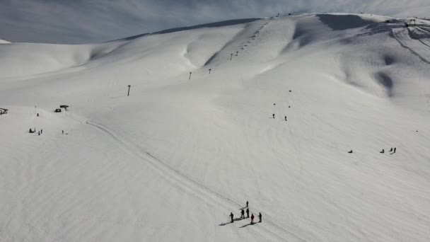 Scenic Winter Landscape Snow Covered Mountains Located Campocatino Touristic Ski — Stock Video