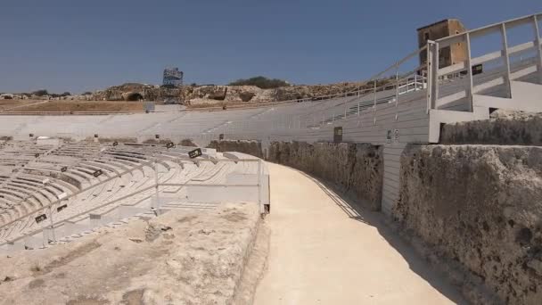 Pohled Řecké Divadlo Syrakusy Ikonickou Památku Archeologickém Parku Syrakusy Sicílie — Stock video