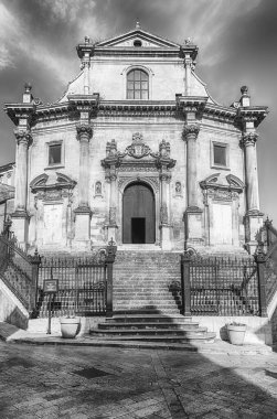 Anime Sante del Purgatorio Kilisesi cephesi Ragusa, Sicilya, İtalya 'nın İbla ilçesinde.