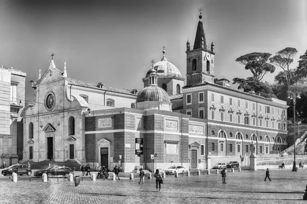 Rome April 2021 Basilikan Santa Maria Del Popolo Ikonisk Byggnad — Stockfoto