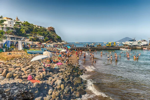 Panarea Italy Αυγουστου 2021 Θέα Πάνω Από Την Παραλία Της — Φωτογραφία Αρχείου