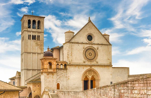 Facade Papal Basilica Saint Francis Assisi One Most Important Places — Stock Photo, Image