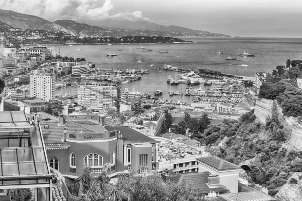 Vista Sobre Port Hercules Bairro Condamine Centro Cidade Porto Monte — Fotografia de Stock