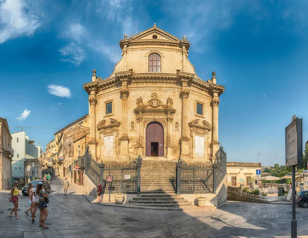 Ragusa Italia Agosto 2021 Facciata Della Chiesa Delle Anime Sante — Foto Stock