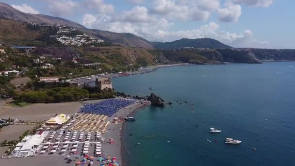 Szcenírozott Légi Felvétel Part Strand Praia Mare Tartomány Cosenza Olaszország — Stock videók