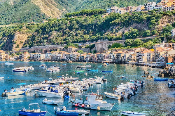 Beautiful Seascape Seaside Village Chianalea Fishermen District Fraction Scilla Calabria — Stock Photo, Image
