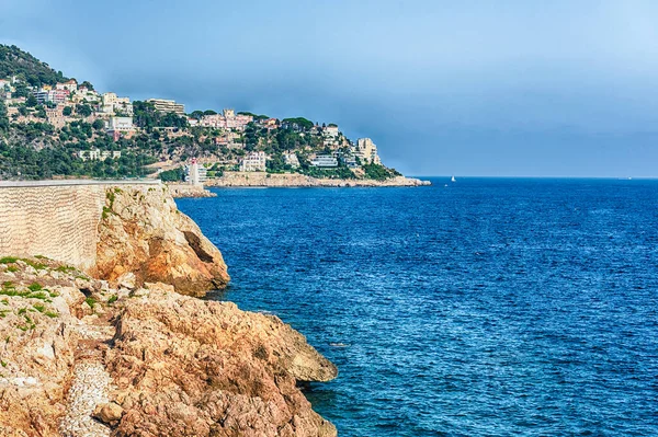 Malownicze Wybrzeże Riwiery Francuskiej Nad Brzegiem Nicei Cote Azur Francja — Zdjęcie stockowe