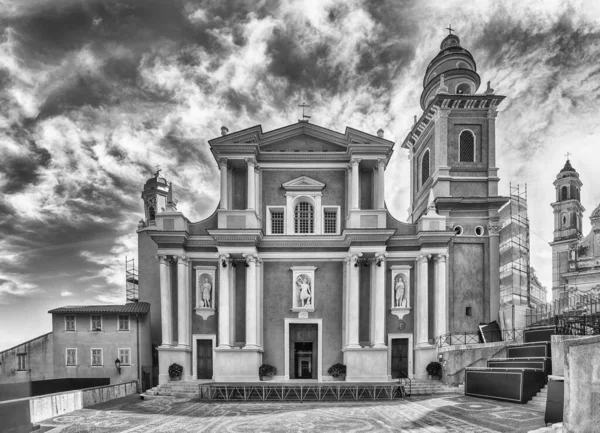 Fachada Basílica Saint Michel Archange Casco Antiguo Menton Pintoresca Ciudad —  Fotos de Stock