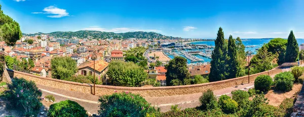 Vista Aerea Panoramica Sul Centro Cannes Luogo Emblematico Della Costa — Foto Stock