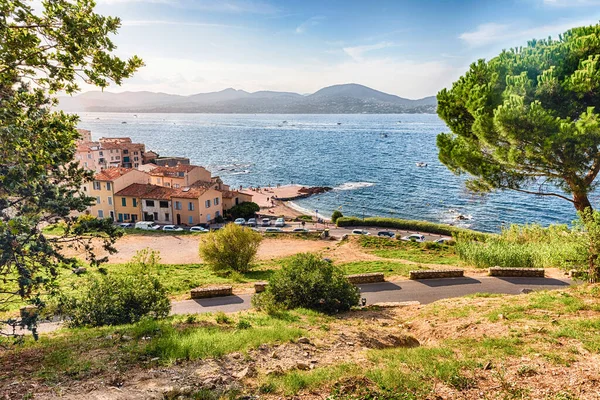 Vista Panorámica Saint Tropez Desde Castle Hill Costa Azul Francia —  Fotos de Stock