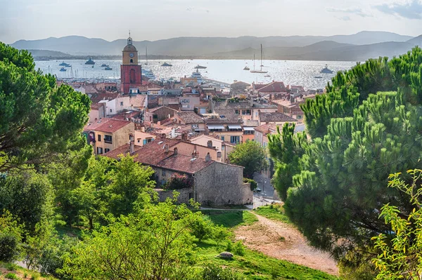Vista Panorámica Saint Tropez Desde Castle Hill Costa Azul Francia —  Fotos de Stock
