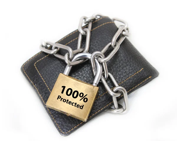 Financial security, locked wallet — Stock Photo, Image