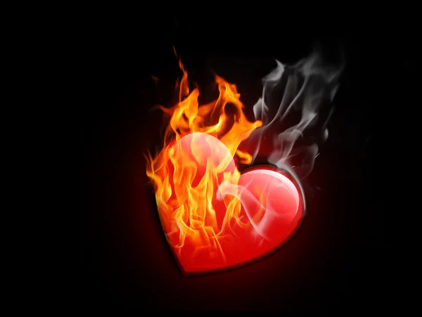 Cuore in fiamme — Foto Stock