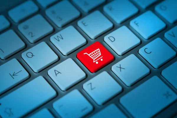 Shopping cart keyboard key — Stock Photo, Image