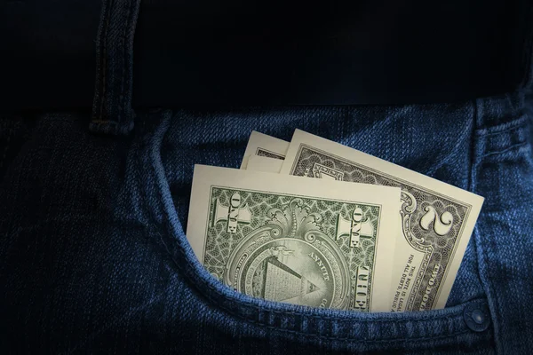 Dólar no bolso de perto — Fotografia de Stock