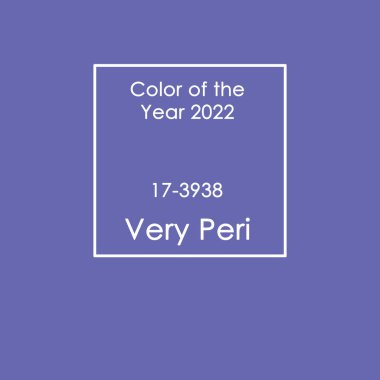 Renk örnekleri çok Peri 17-3938. 2022 Yılı Rengi. Çerçeve ve metin ile resim.