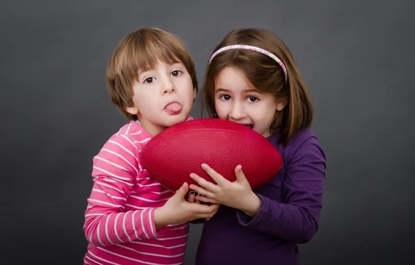 Children ready for american football — Stock Photo, Image