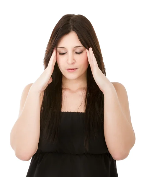 Žena bolesti hlavy a deprese — Stock fotografie