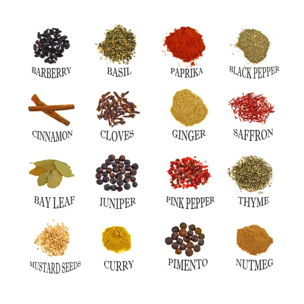Named spices — Stock Photo, Image