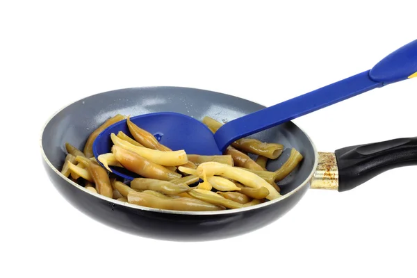 French beans on pan — Stock Photo, Image